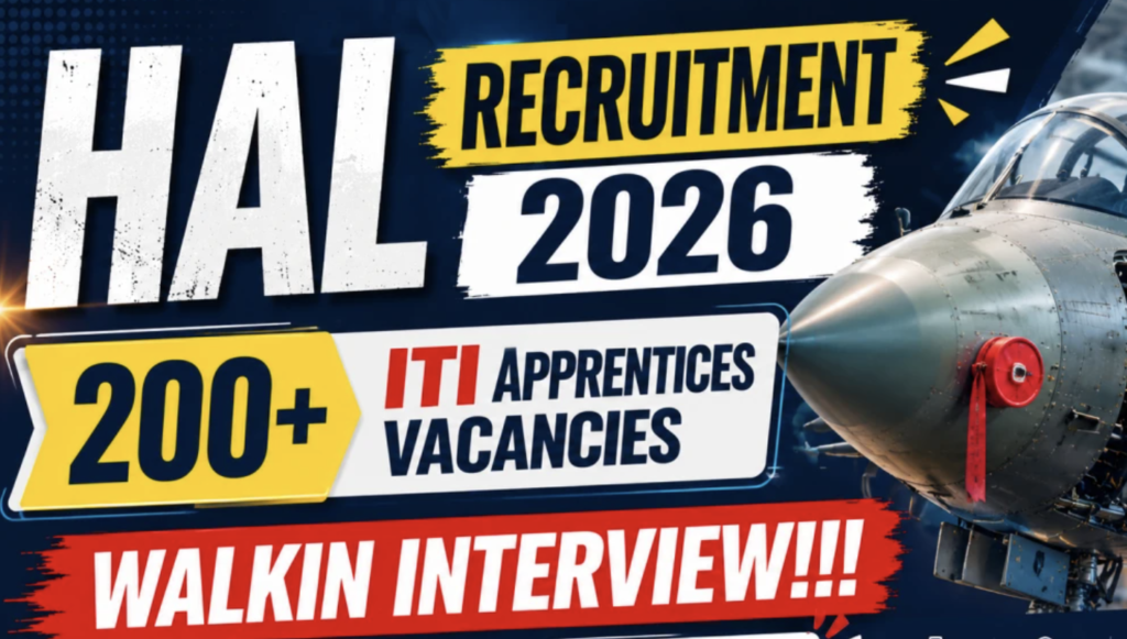HAL Recruitment 2026: Apply Now for 205 ITI Apprentice Vacancies
